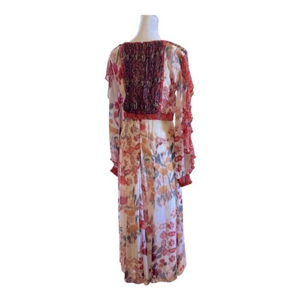 Anthropologie Akemi + Kin Midi Multiple Print Long Sleeve Dress Size 6 Lined - Picture 3 of 8